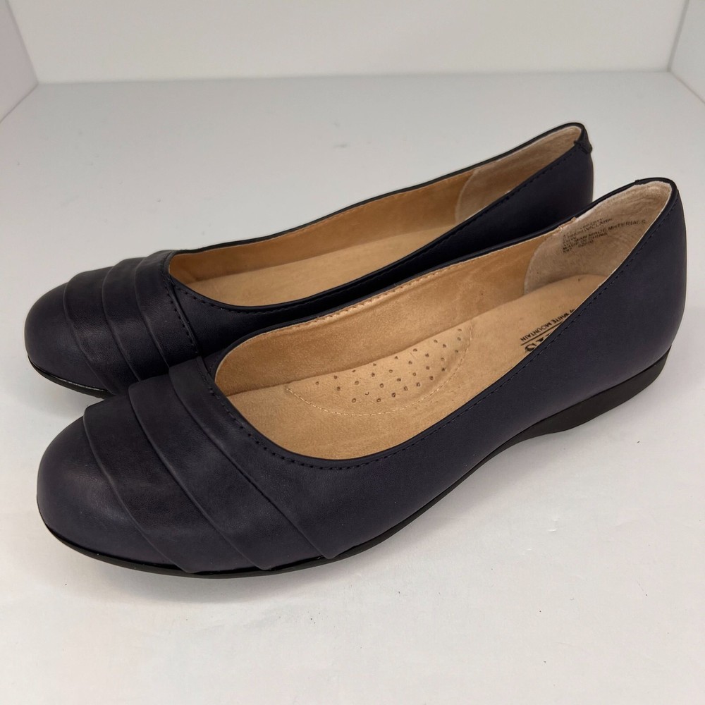 Cliffs by White Mountain Womens Clara Navy Flats Slip-On Size 8.5W Ballet Shoes