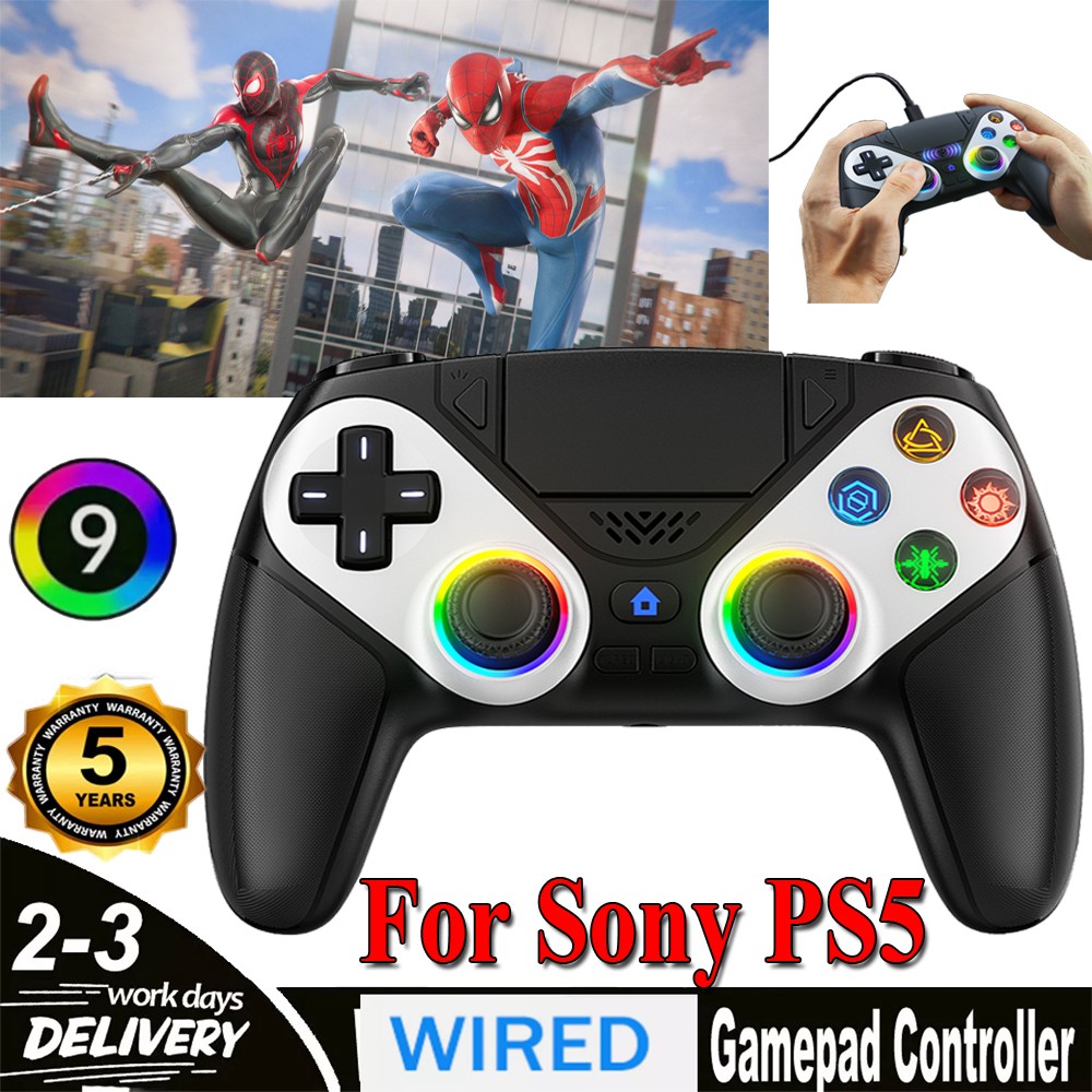 🎮Works For Sony Playstation 5 PS5 DualSense Wireless Black Controller w丨Flash..