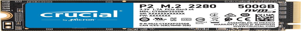 P2 500GB 3D NAND Nvme Pcie M.2 SSD up to 2400Mb/S - CT500P2SSD8