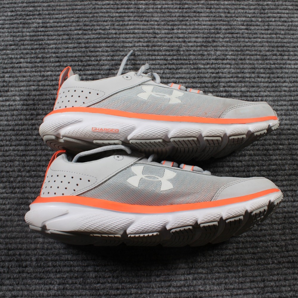 Under Armour Charged Assert 8 Mens Wide Running Shoes Gray Orange Size 8 2E