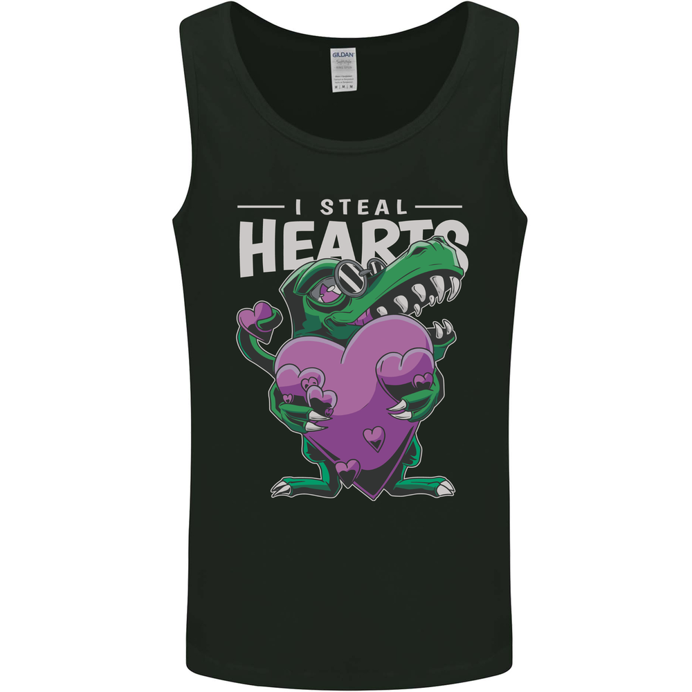 I Steal Hearts Funny T-Rex Dinosaur Mens Vest Tank Top