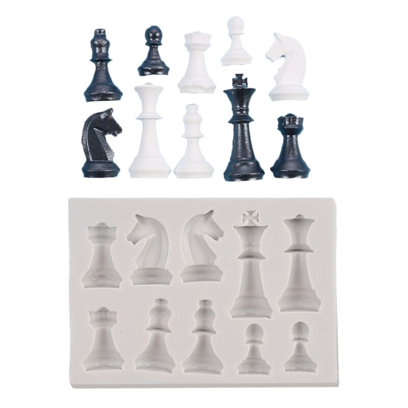 International Chess Silicone Mold for Epoxy Resin Jewelry Candy Crafting