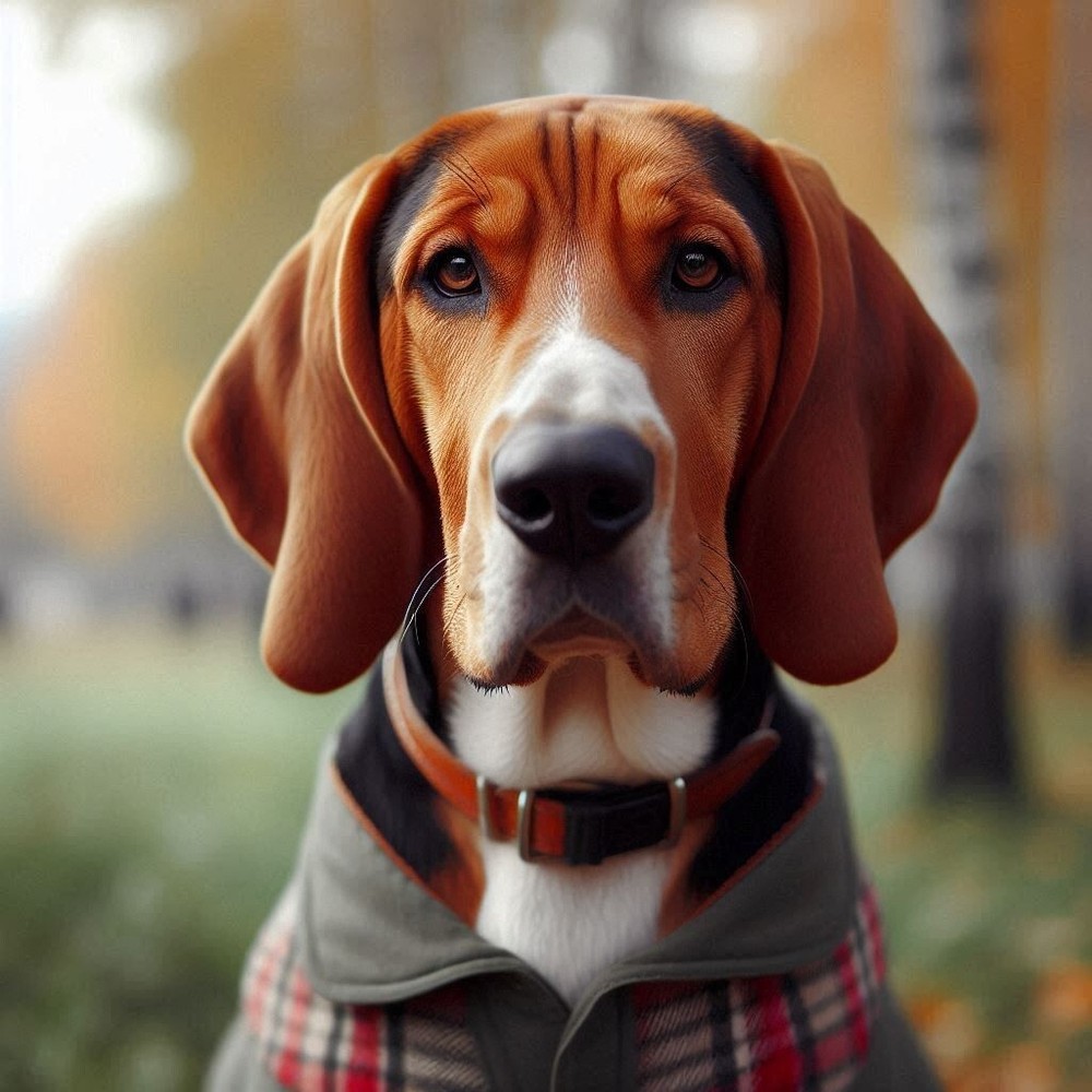 American English Coonhound | Adorable Dog Breed Art | POSTER 24 X 24 Inches