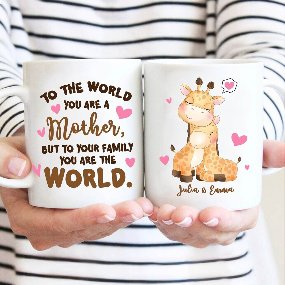 Personalized Name Gift Mug The World You Are A Mother Coffee Mug Funny Quote Mug