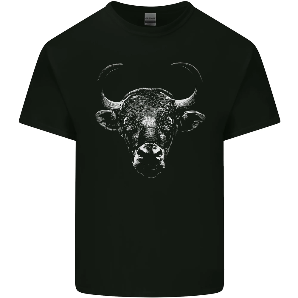 A Wild Bull Mens Cotton T-Shirt Tee Top