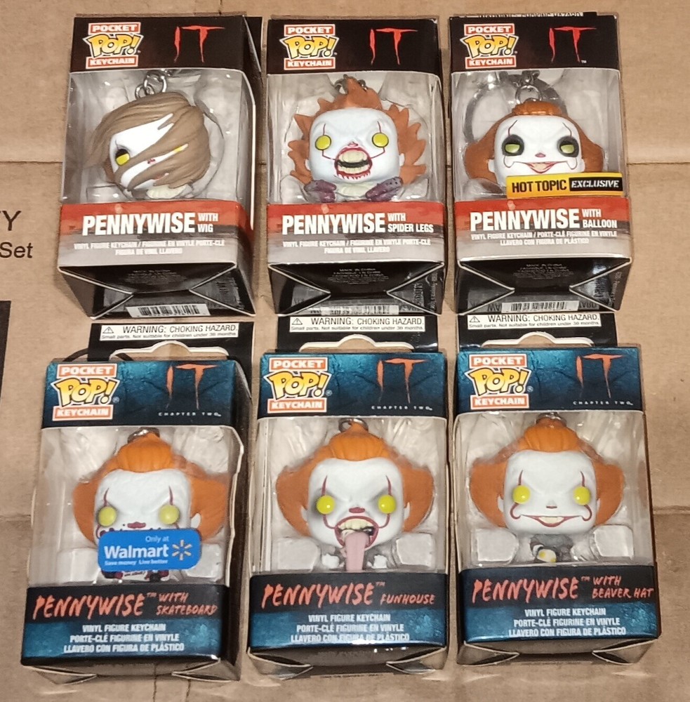 Funko Pocket POP Pennywise 6-Piece Lot IT Hot Topic Walmart Excellent Condition