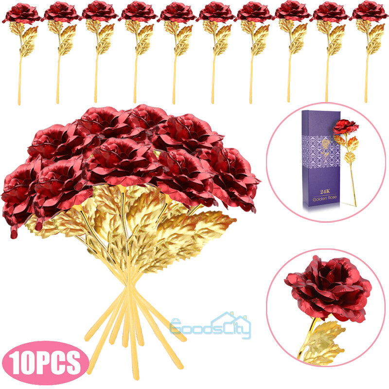 Valentines Day Gift 24K Real Dipped Rose Gold Rose Flower Uniques Gift For Girls-image