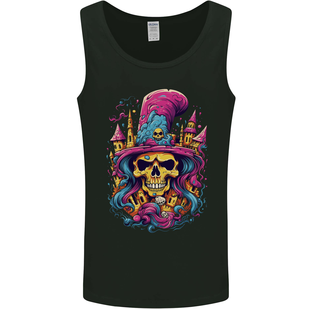 Twisted Skull LSD Fantasy Magic Mushrooms Mens Vest Tank Top