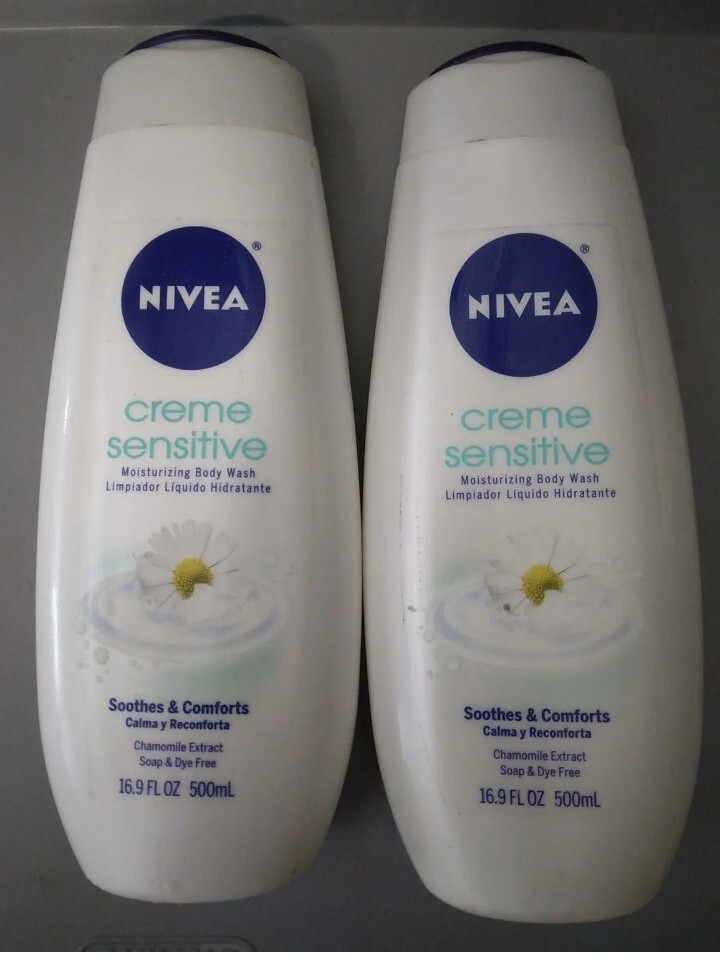 2 Pack Nivea Sensitive Skin Moisturizing Body Wash Creme 16.9 Fl Oz