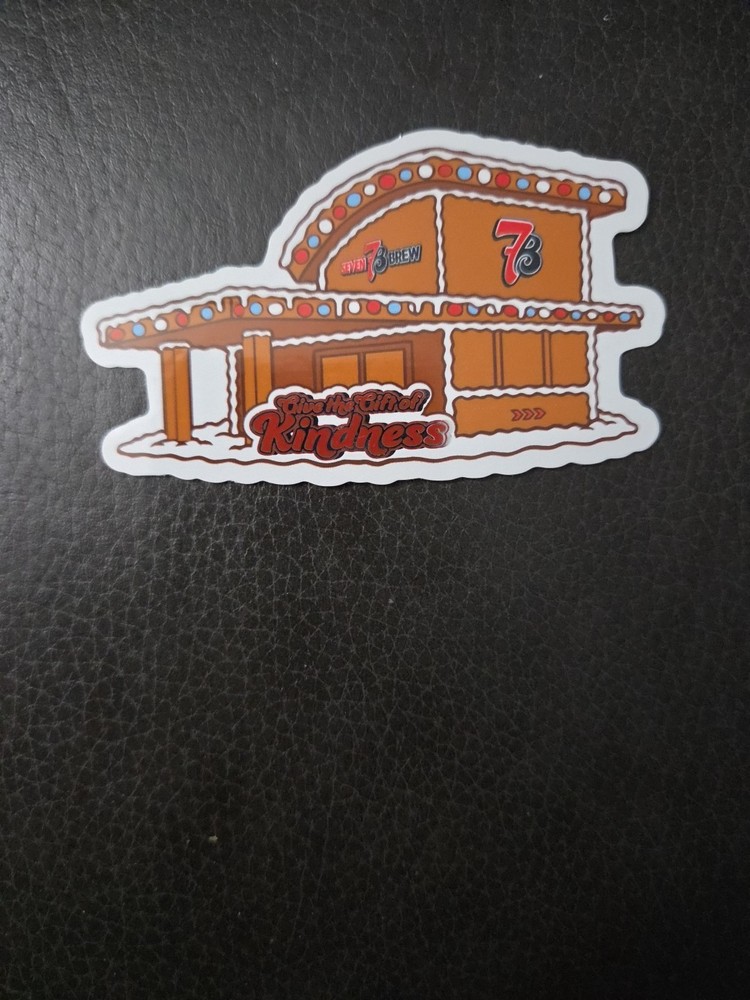 7 Brew Coffee Christmsd Sticker GIVE THE GIFT OF KINDNESS Brand New
