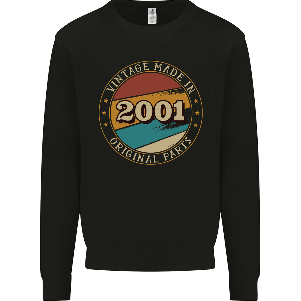 24th Birthday Vintage Made In 2001 Mens Sweatshirt Jumper
