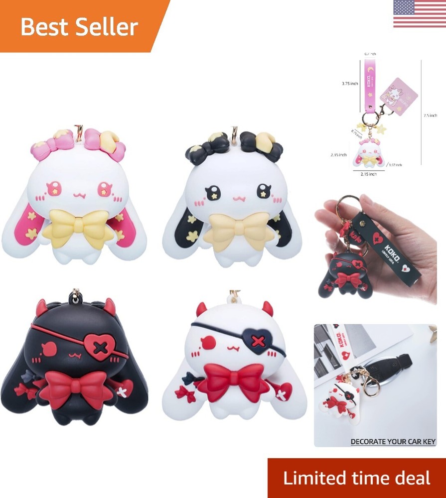 Moon Rabbit Keychain Charm for Women - Cute Starry Night Bag Accessory