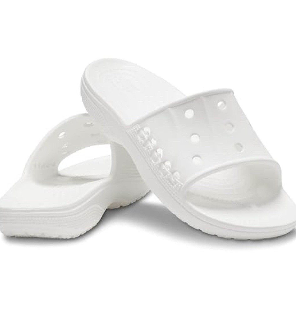 Crocs Classic Unisex White Slides Sandals Size Men’s 4 Women’s 6