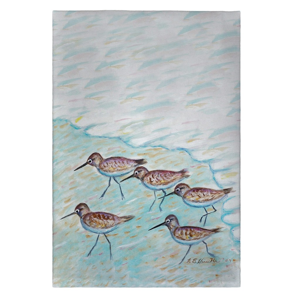 Betsy Drake Sandpipers Embroidered Cotton Guest Towel