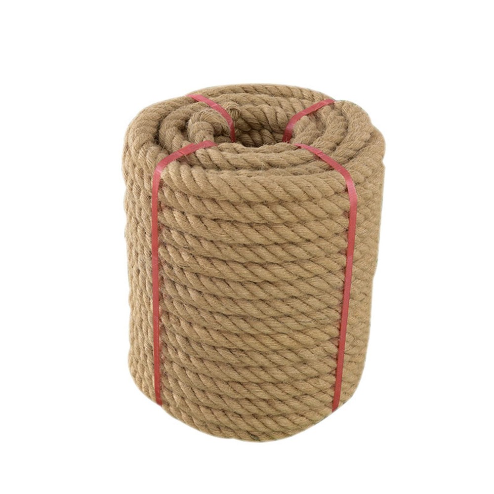 Jute Rope (1 in X 100 ft), 25mm Thick Twisted Manila Ropes, Natural Heavy Duty