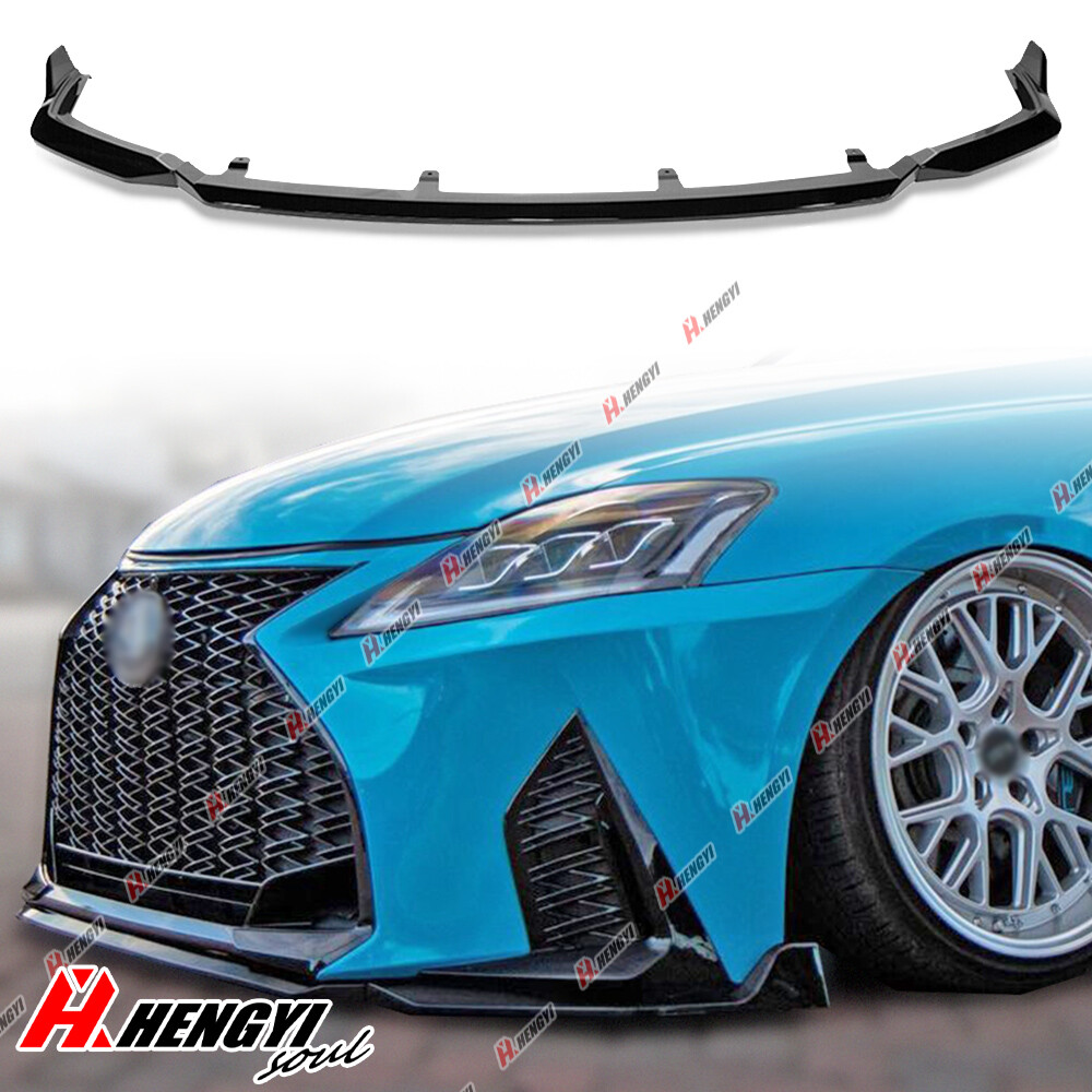 Front Bumper Lip Splitter Spoiler Gloss Black For Lexus IS F-Sport 2021-2024