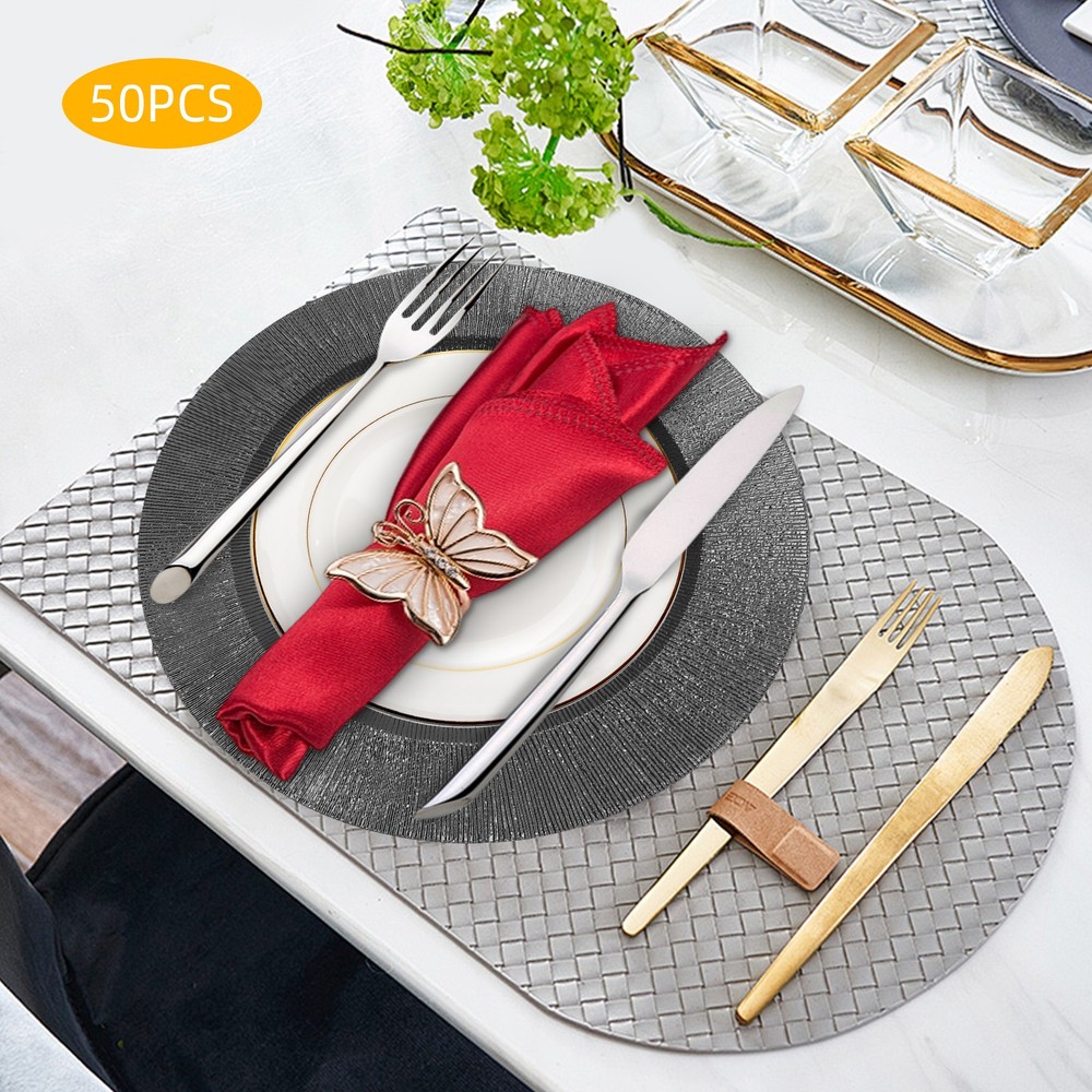 50x Designed Elegant Glass Charger Plates 13