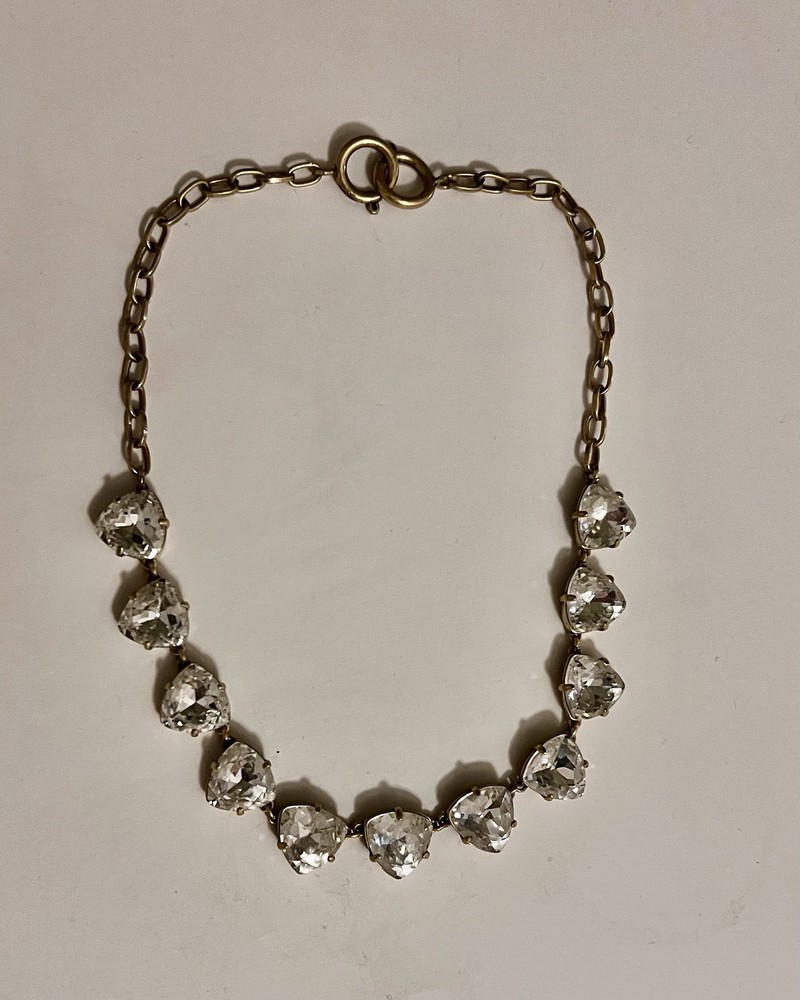 Stella And Dot Gold Tone Rhinestone Choker Necklace