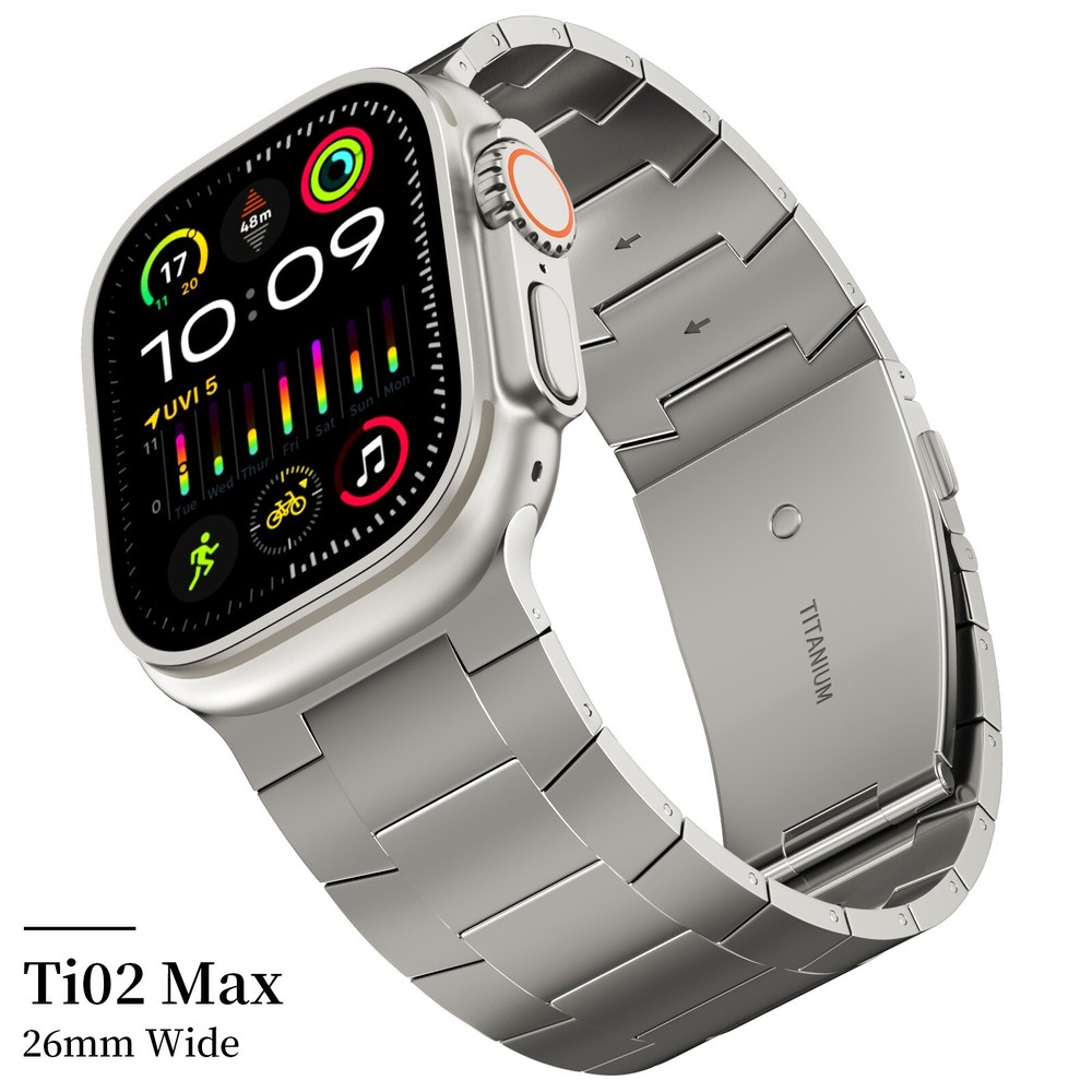 26mm Wide Watch belt Full Titanium Band with Folding Clasp for Apple Watch
