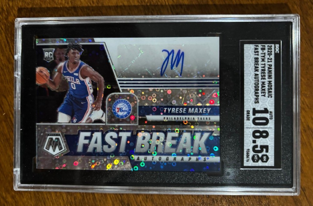 ✨TYRESE MAXEY 2020-21 Mosaic Fast Break Rookie RC #FB-TYM Sixers - SGC 10/8.5