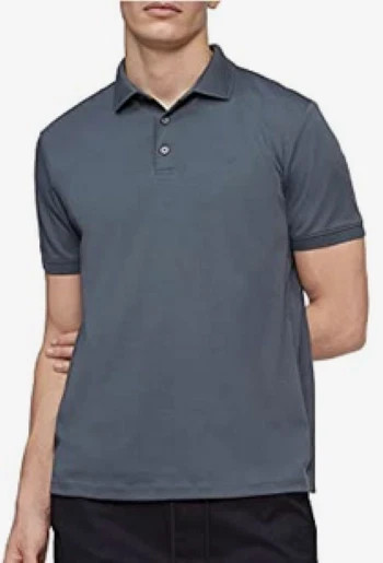 Calvin Klein Men's S/S Liquid Touch Polo Shirt Cotton, Stormy Weather, L
