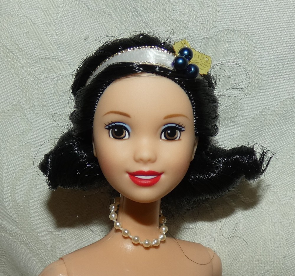 MATTEL DISNEY BARBIE SNOW WHITE HOLIDAY PRINCESS BLACK HAIR 1998 FOR OOAK