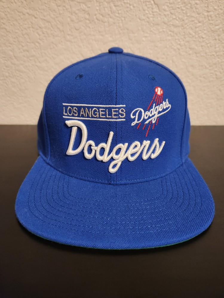 Mitchell & Ness Los Angeles LA Dodgers SCRIPT LOGO Royal Blue Snapback Hat New