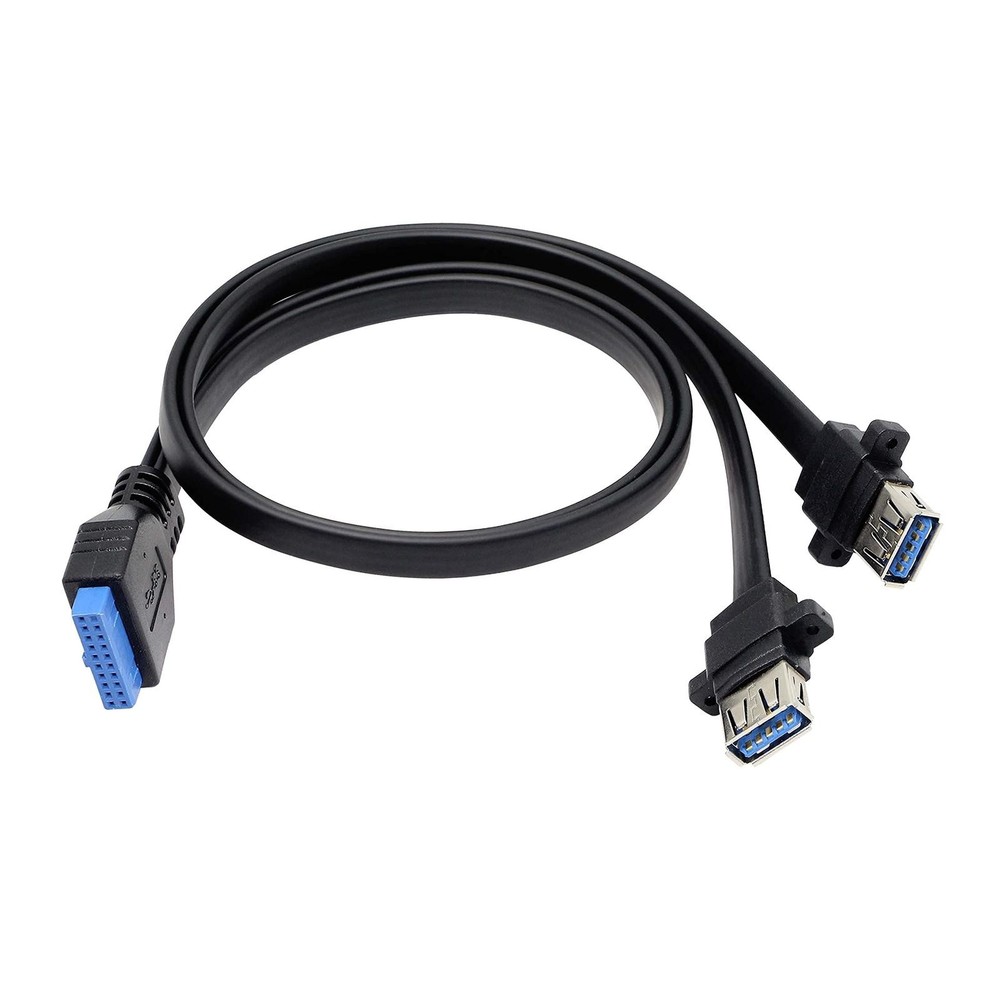 USB 3.0 Front Panel Cable Motherboard 19/20pin Cable to USB Female Splitter Adap