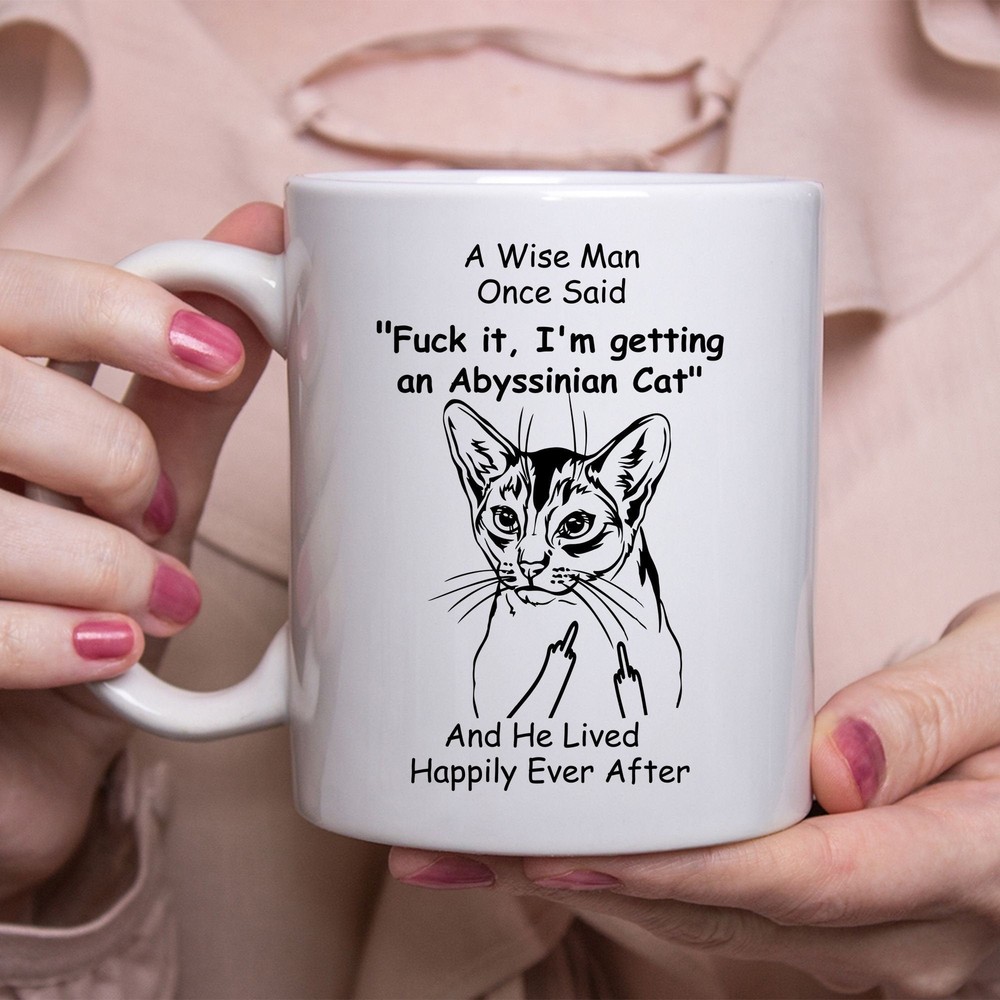 Funny Abyssinian Cat Gifts For Women A Wise Man Once Said Coffee Mug White