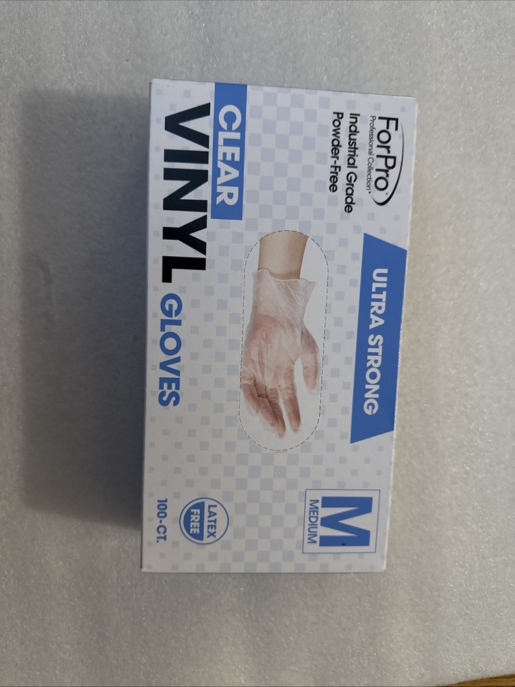 Forpro Industrial Clear Vinyl Gloves Powder-Free Latex-Free Disposable