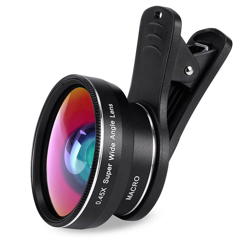 Super Wide Angle 0.45X and 15X Macro Lens Clip-on For iphone Camera Universah^a