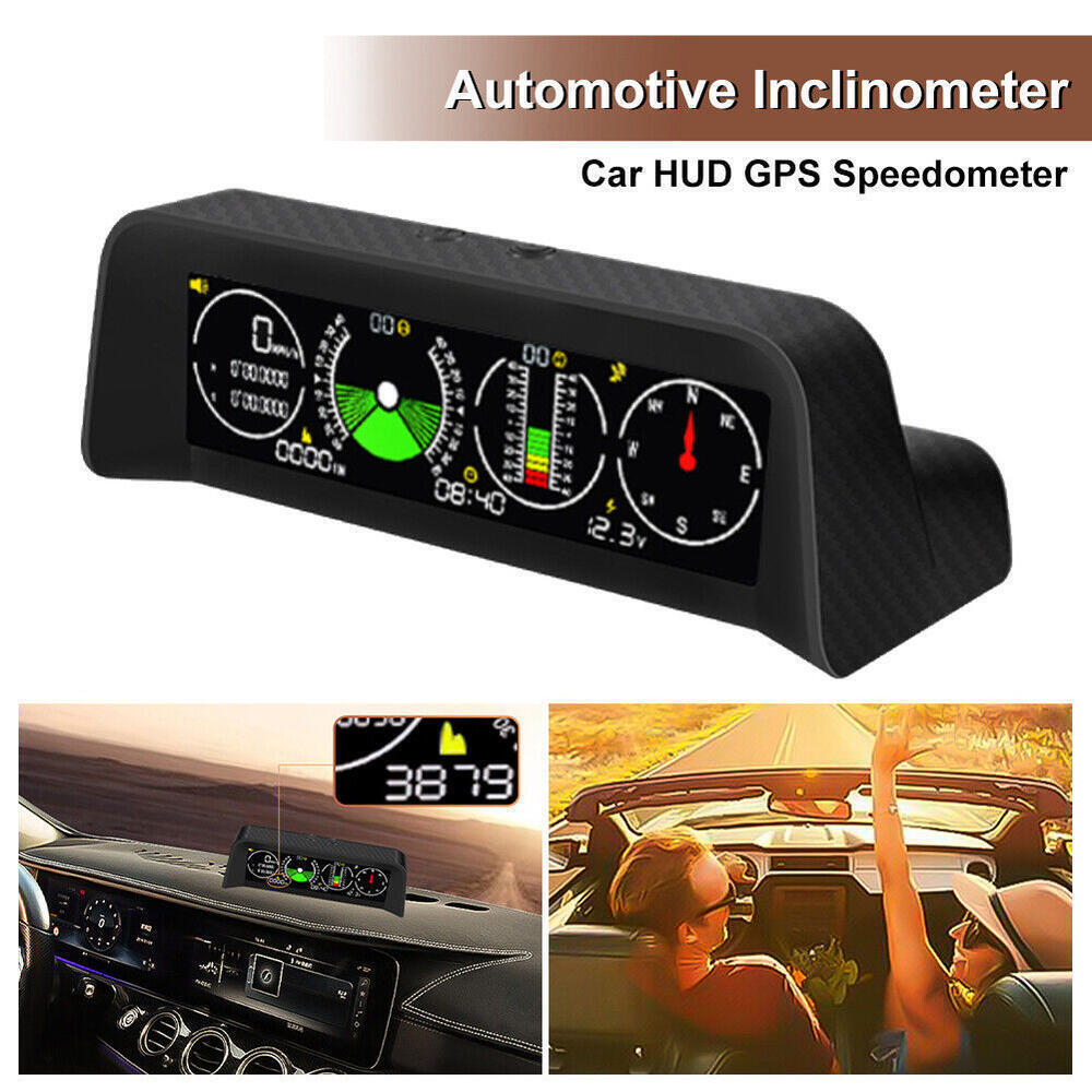 Off-Road Car GPS HUD Inclinometer Compass Slope Meter Speedometer