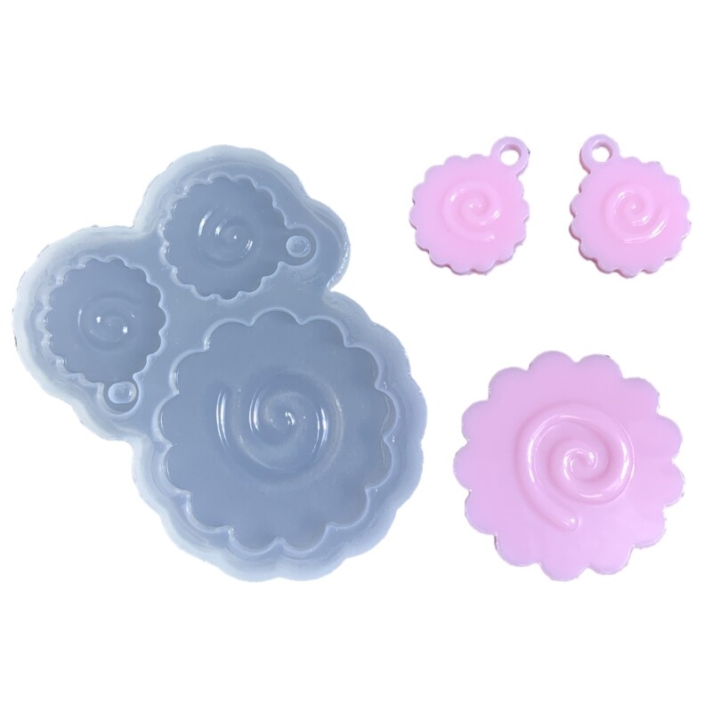 Crystal Epoxy Fish Cake Pendant Silicone Mold for Jewelry Making