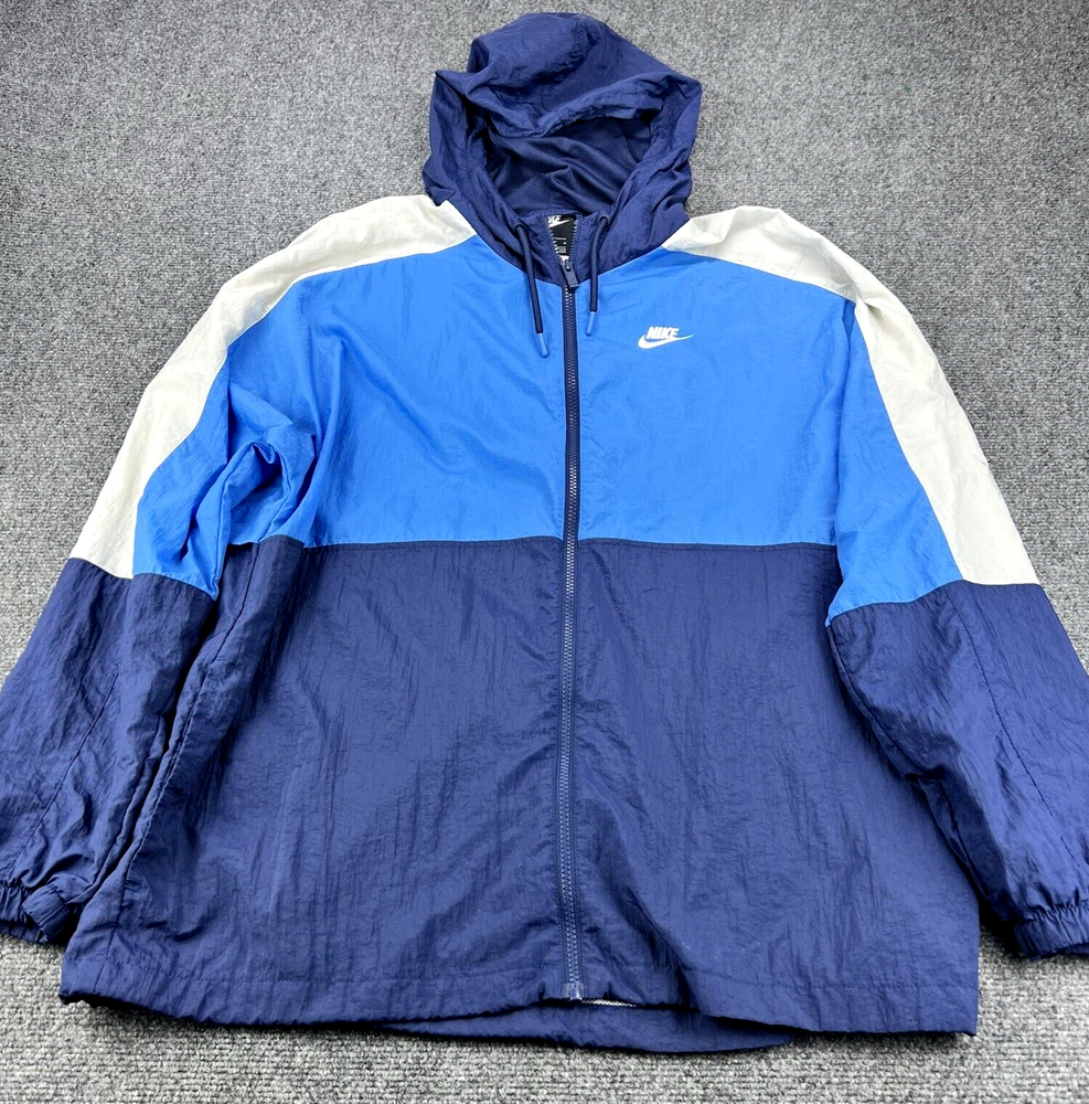 Vintage Nike Track Jacket Mens Large Blue Windbreaker Y2K Wear