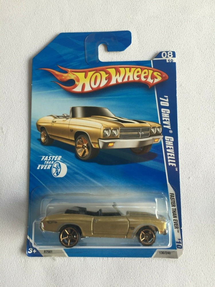 2010 Hot Wheels Gold 70 Chevy Chevelle Die-Cast Car MOC Mint Condition