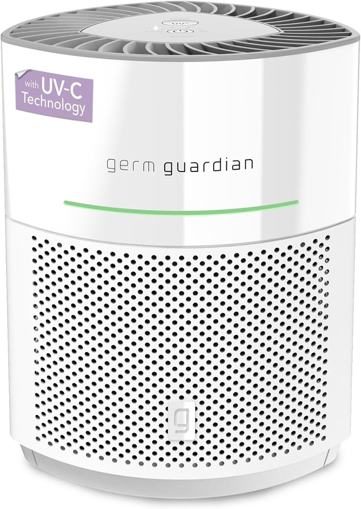GermGuardian Airsafe+ Air Purifier for Home, Wildfire Smoke, Pets, White