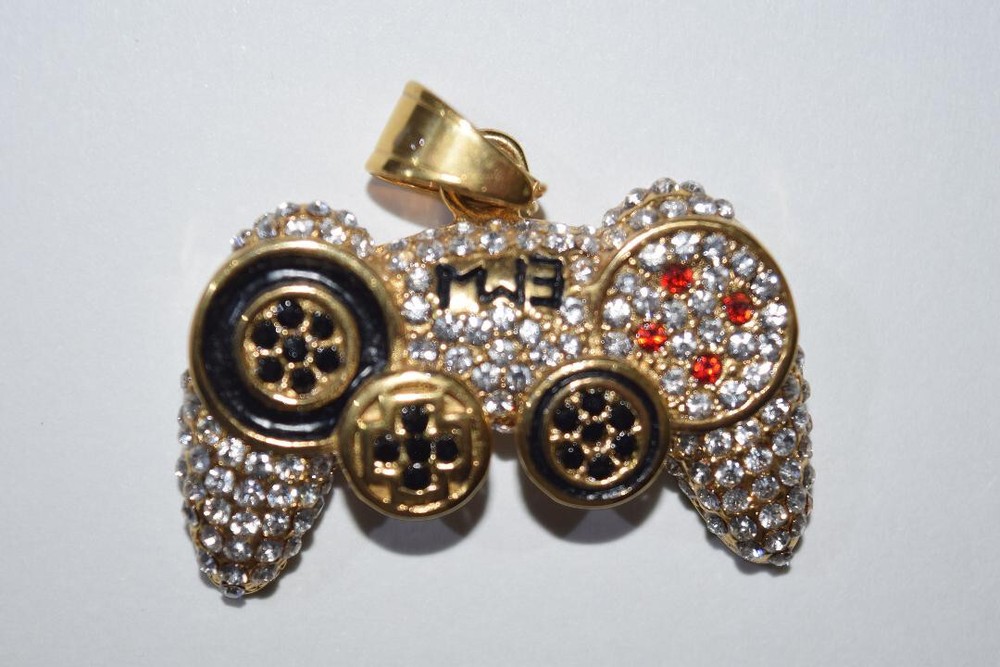 Game Controller Pendant for your Necklace. Gold Plated. Brand New.