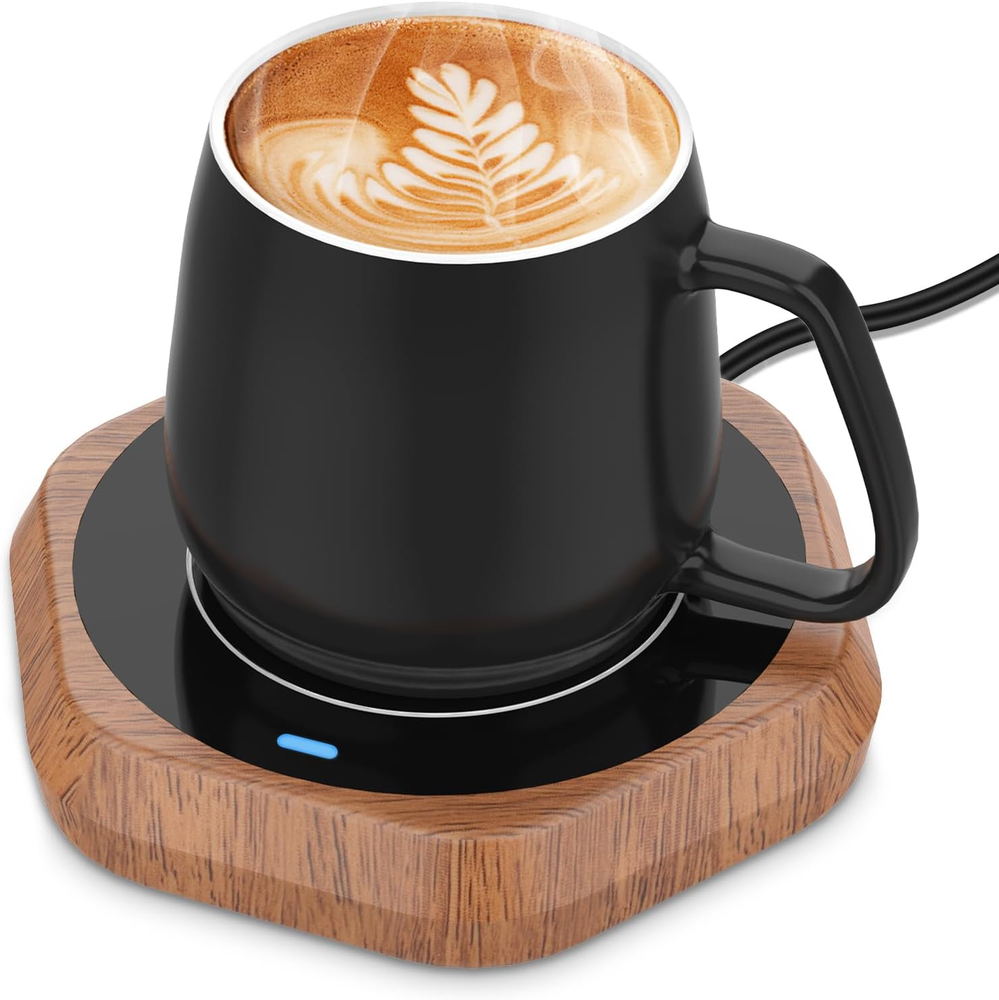 Coffee Mug Warmer for Desk - Wooden Auto Shut off Drink Warmer for Milk Tea Wate