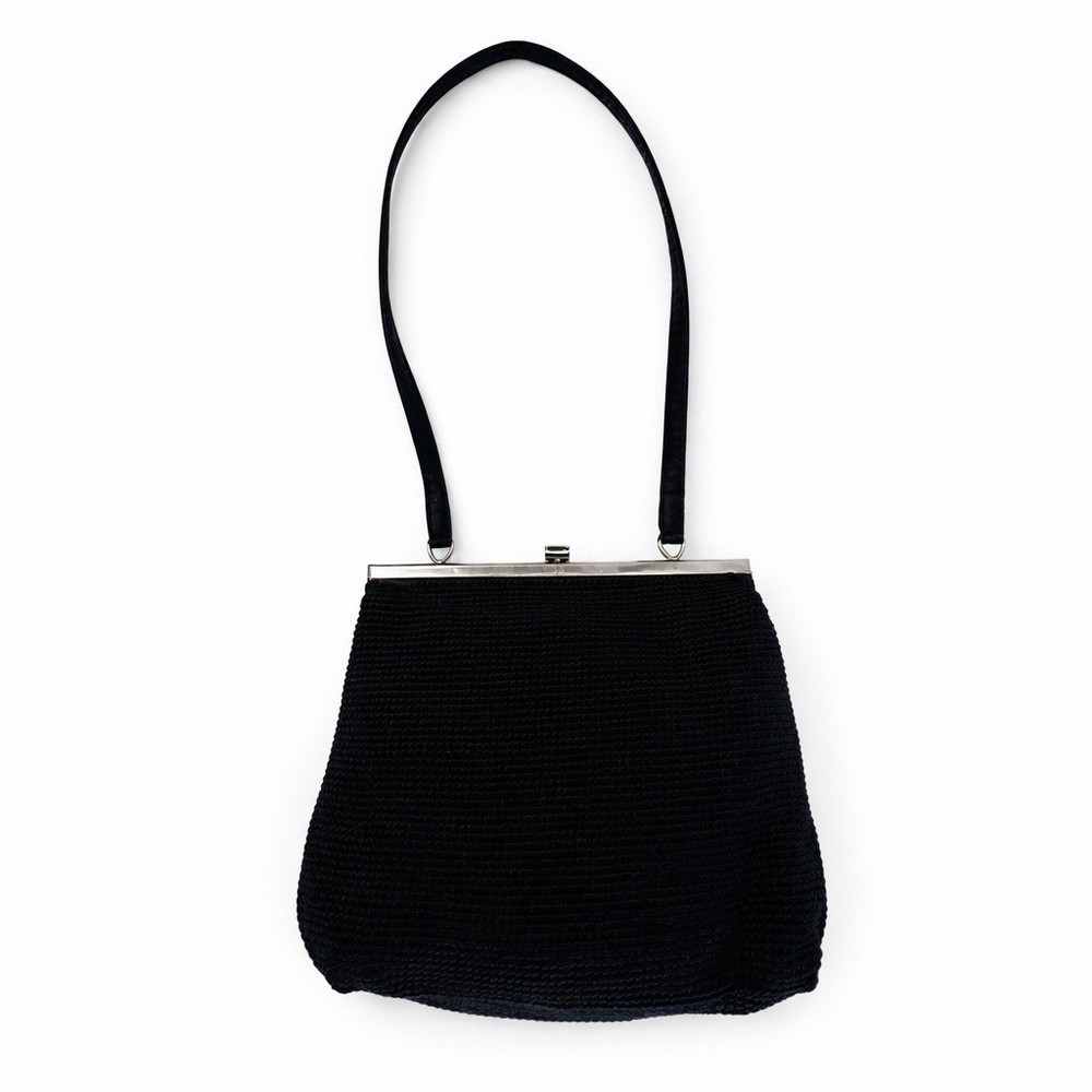THE SAK Black Crochet Knit Shoulder Bag Handbag Purse