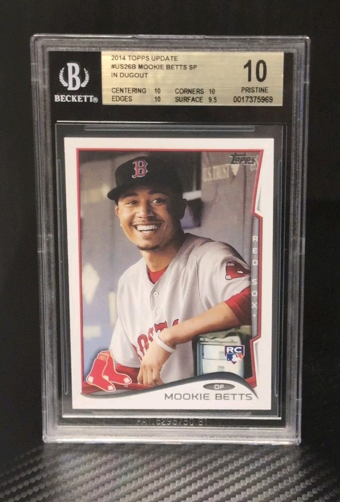 MOOKIE BETTS 2014 TOPPS UPDATE ROOKIE SMILING DUGOUT SP PRISTINE BGS 10 #US26