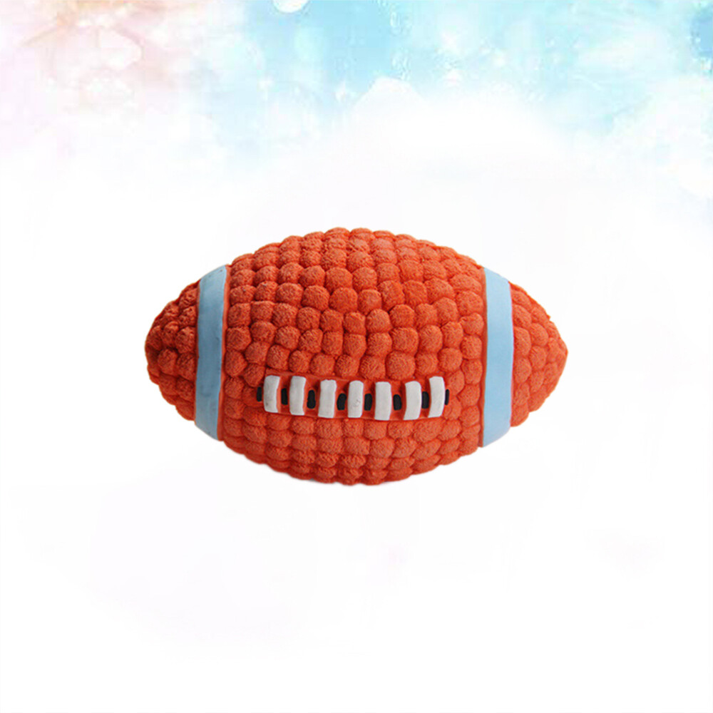 Pet Dog Rubber Toy Sound Squeaker Rugby Balls Toys for Pet Puppy Dog Teeth