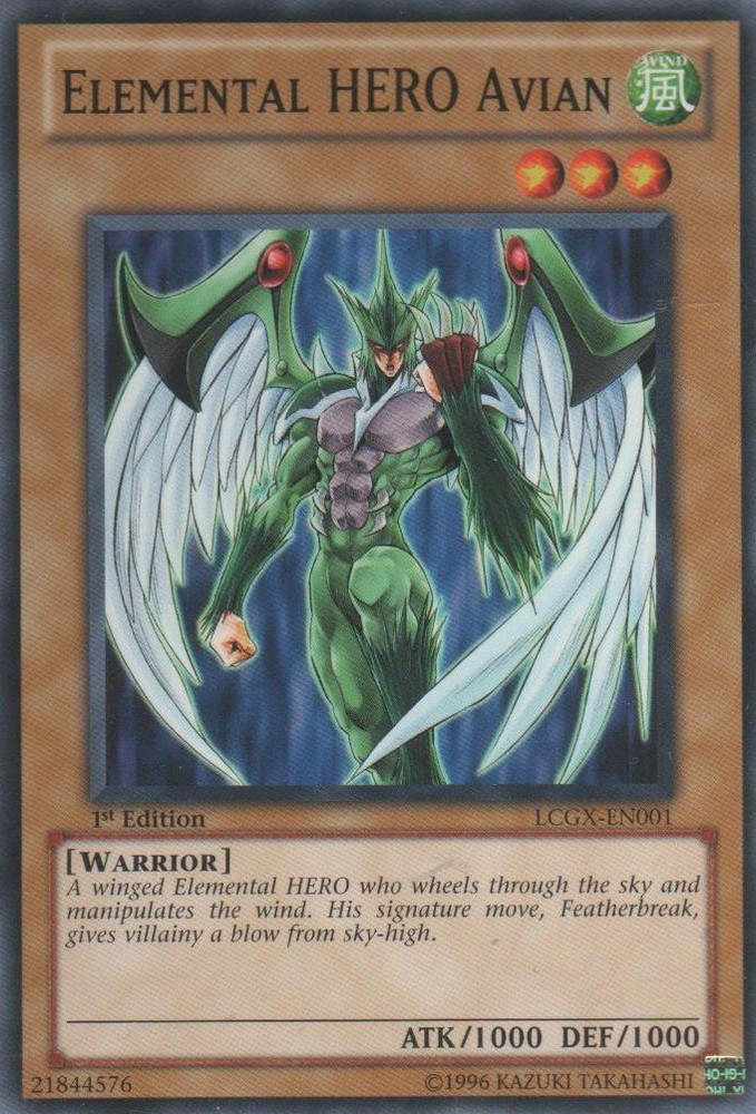 Elemental HERO Avian LCGX-EN001 Common Unlimited LP Yugioh Card
