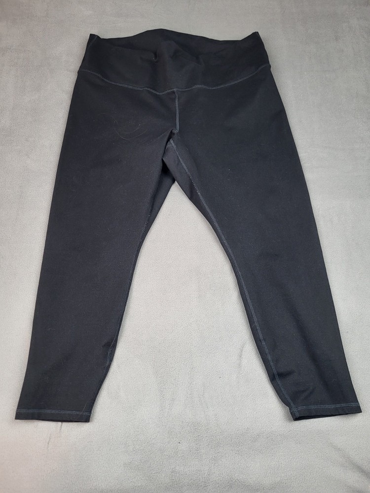 Fabletics Powerhold Leggings Women 2X Black Stretch Lightweight Active Yoga Gym