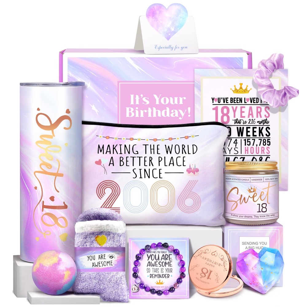 18th Birthday Gifts for Girls, 18 Year Old Girl Birthday Gifts, Happy 18th Bi...