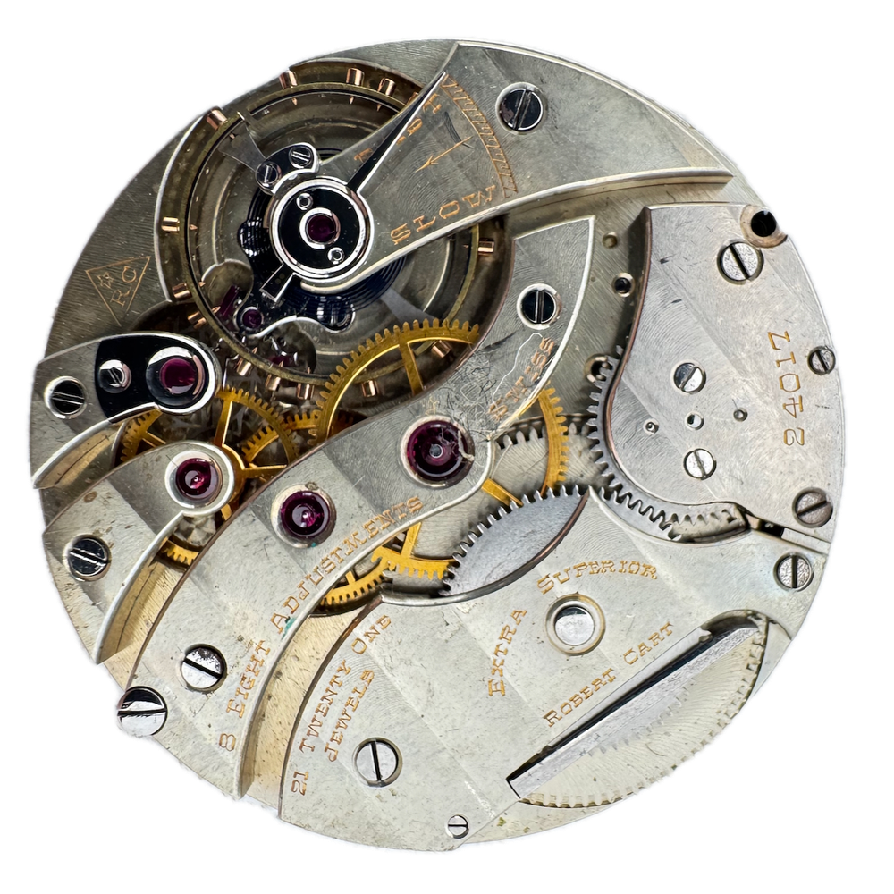 Vintage 39mm Robert Cart Mechanical Pocket Watch Movement Swiss Meylan Working