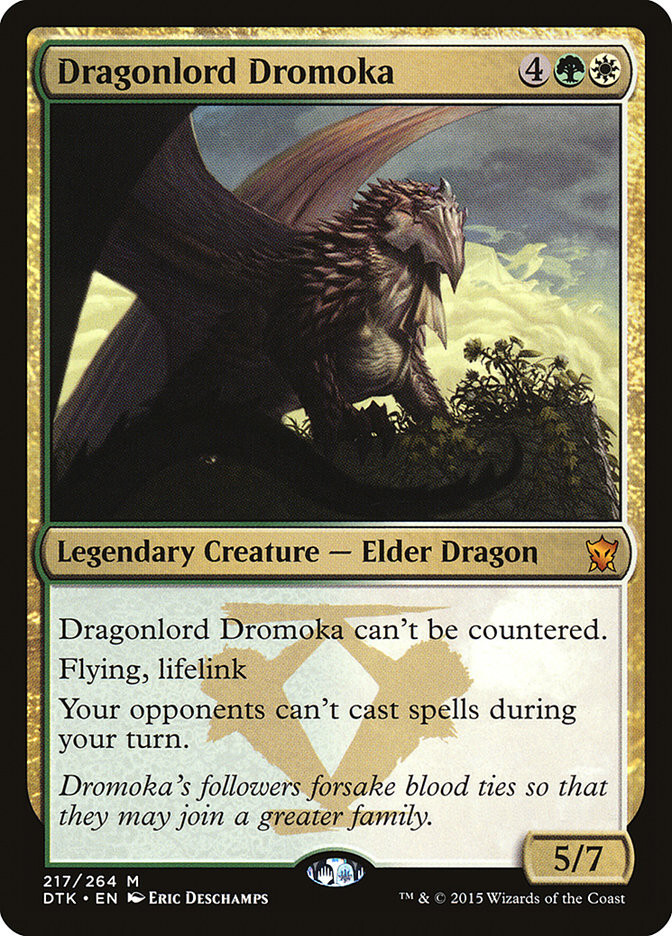 MTG Dragonlord Dromoka Card - Dragons of Tarkir #217 Rare