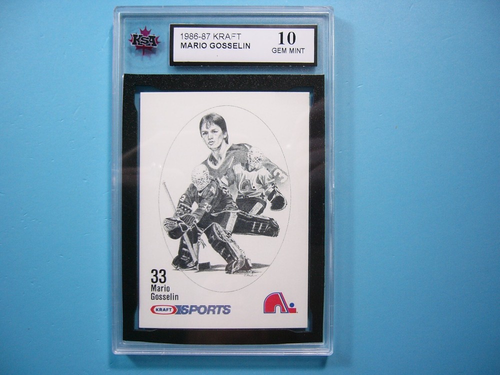 1986/87 KRAFT DRAWINGS NHL HOCKEY CARD #NNO MARIO GOSSELIN KSA 10 GEM MINT 86/87