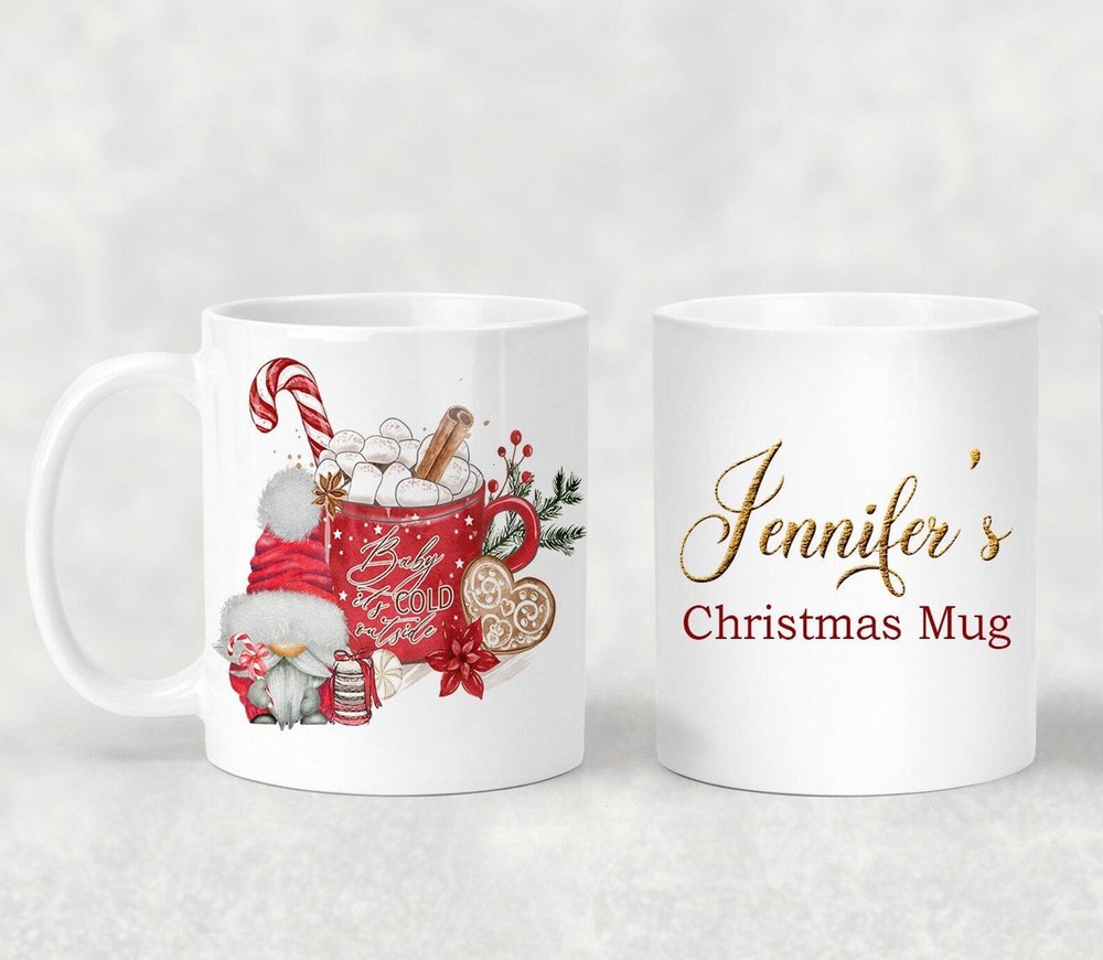 Personalised Gonk Christmas Hot Chocolate Movie Mug for Christmas Eve Gifts  