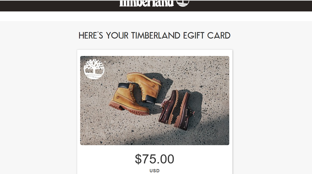 Timberland Digital Gift Card with No Expiry Delivered via Email-image