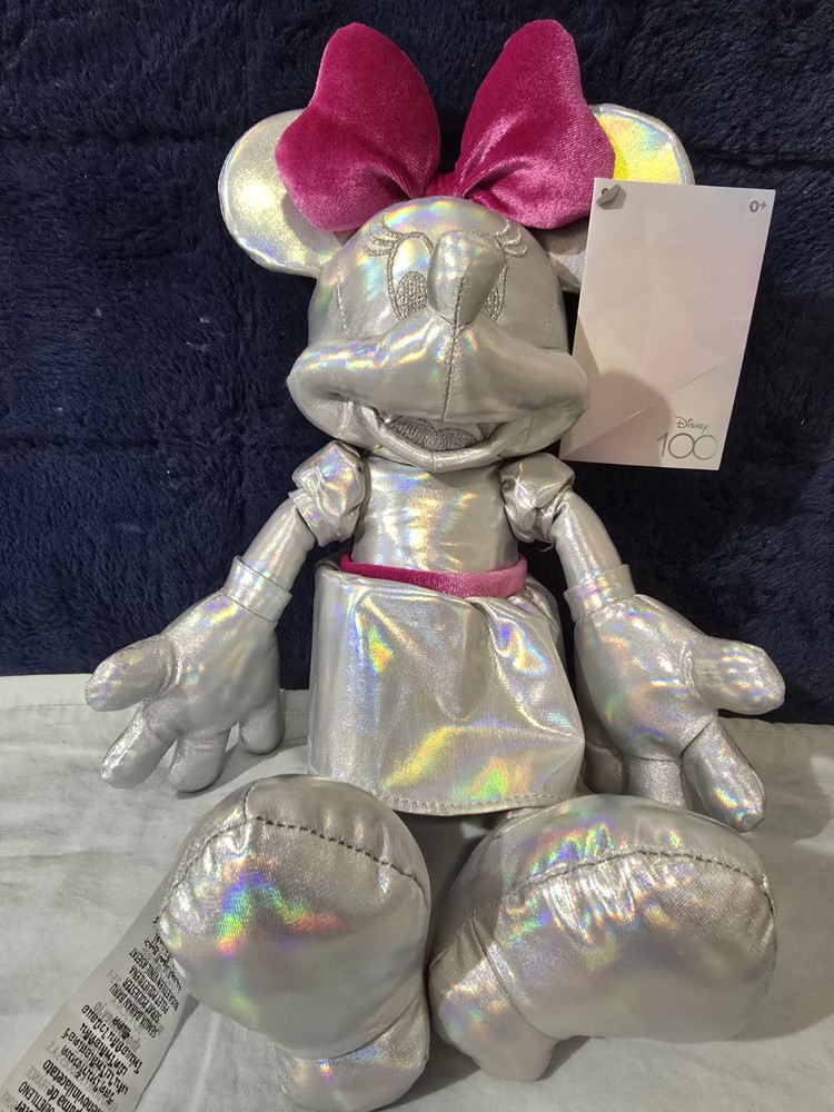Disney World Minnie Mouse 100 Years Iridescent 12.5 Inch Plush New With Tags